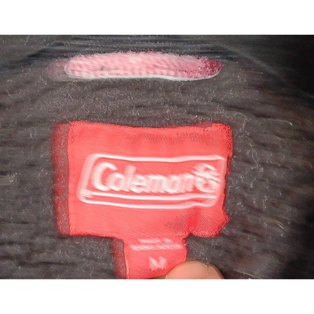 Coleman Vintage Sherpa‎ Lined Shacket Men's Medium Red Plaid Flannel Snaps